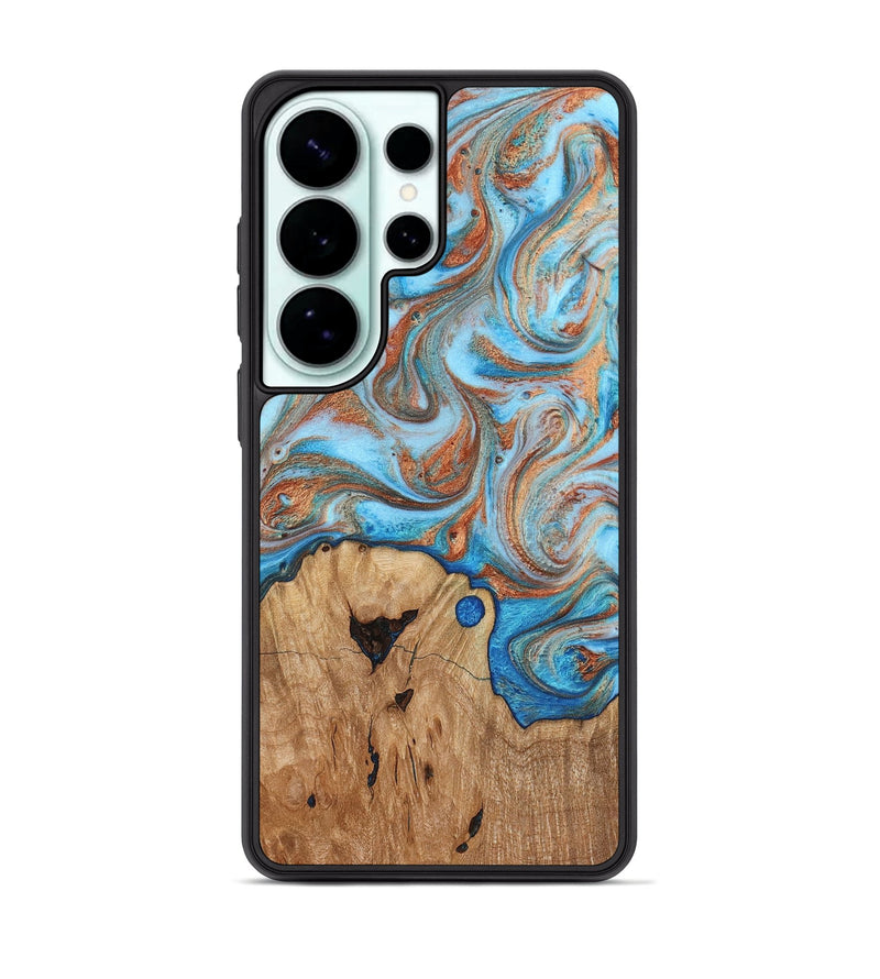 Galaxy S26 Ultra Wood Phone Case - Shay (Teal & Gold, 817155)