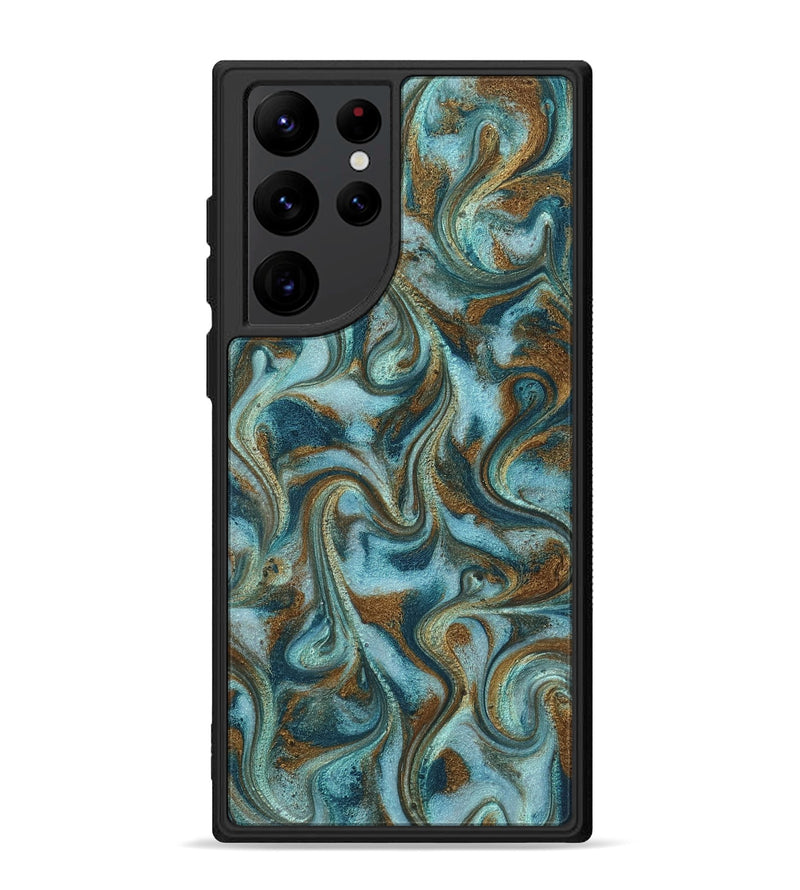 Galaxy S22 Ultra ResinArt Phone Case - Tea (Teal & Gold, 817156)