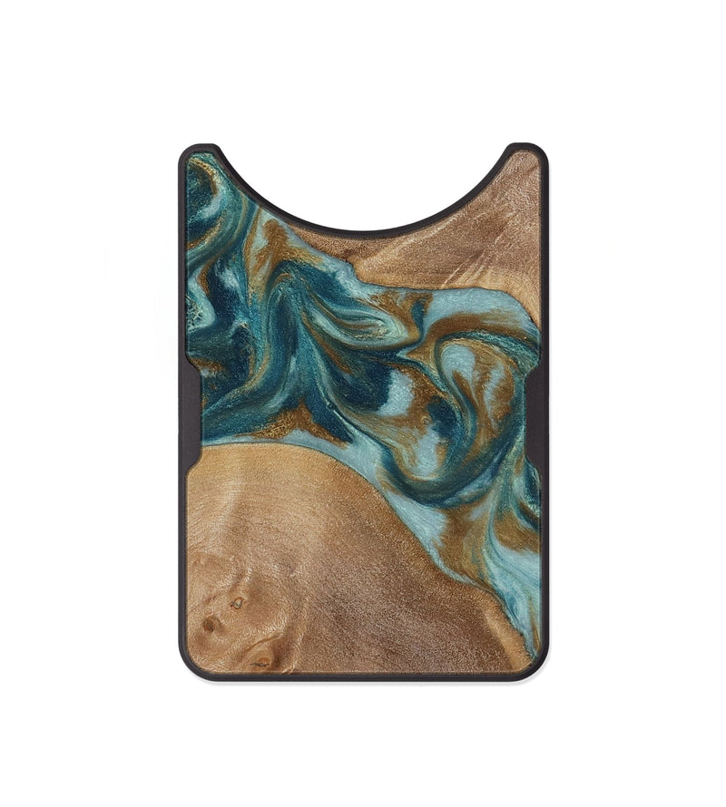 Alloy Wood Wallet - Therese (Teal & Gold, 817157)