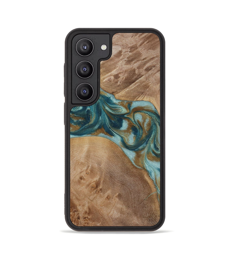 Galaxy S23 Wood Phone Case - Therese (Teal & Gold, 817157)