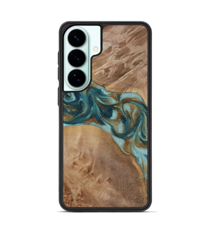 Galaxy S26 Plus Wood Phone Case - Therese (Teal & Gold, 817157)