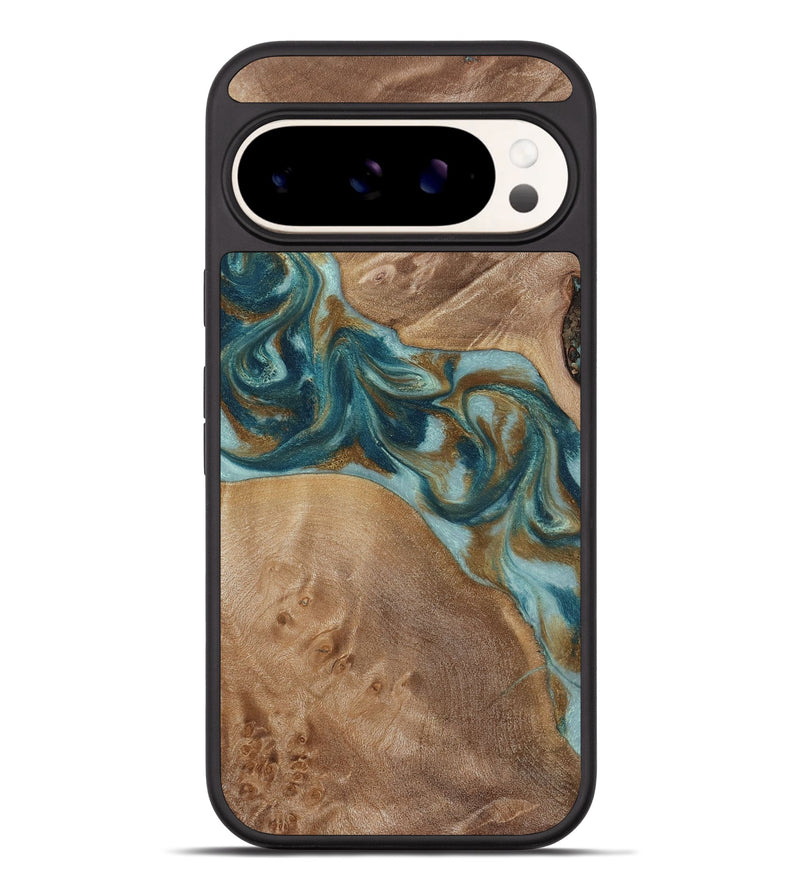 Pixel 9 Pro XL Wood Phone Case - Therese (Teal & Gold, 817157)