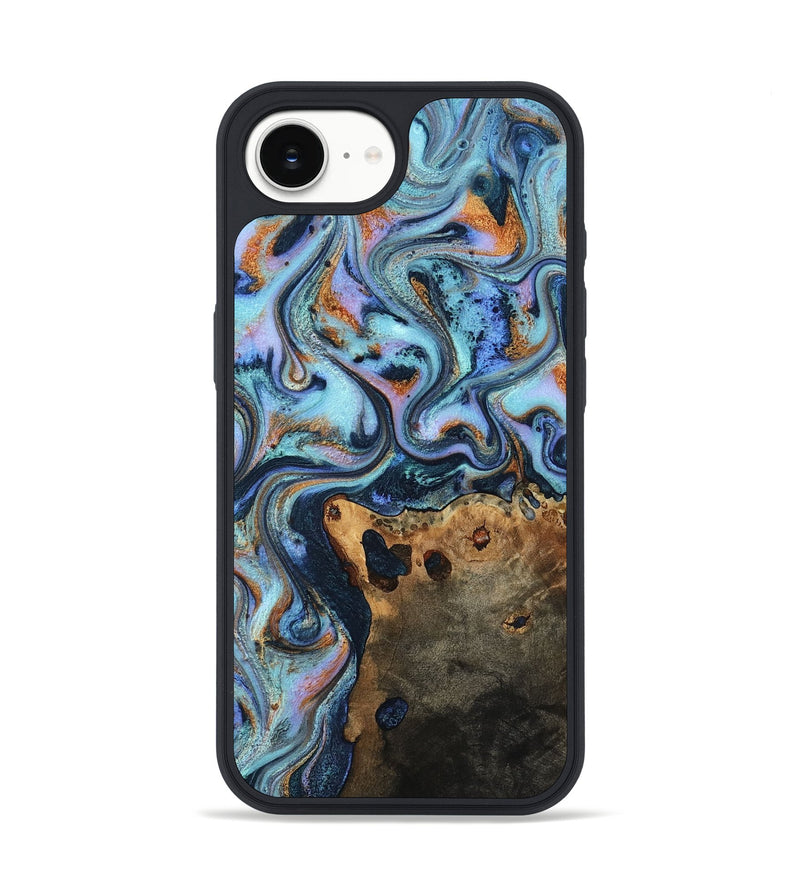 iPhone 17e Wood Phone Case - Jaimie (Teal & Gold, 817158)
