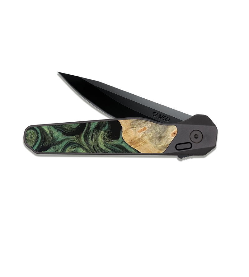 EDC Dark Slate Wood Pocket Knife - Bree (Green, 817160)