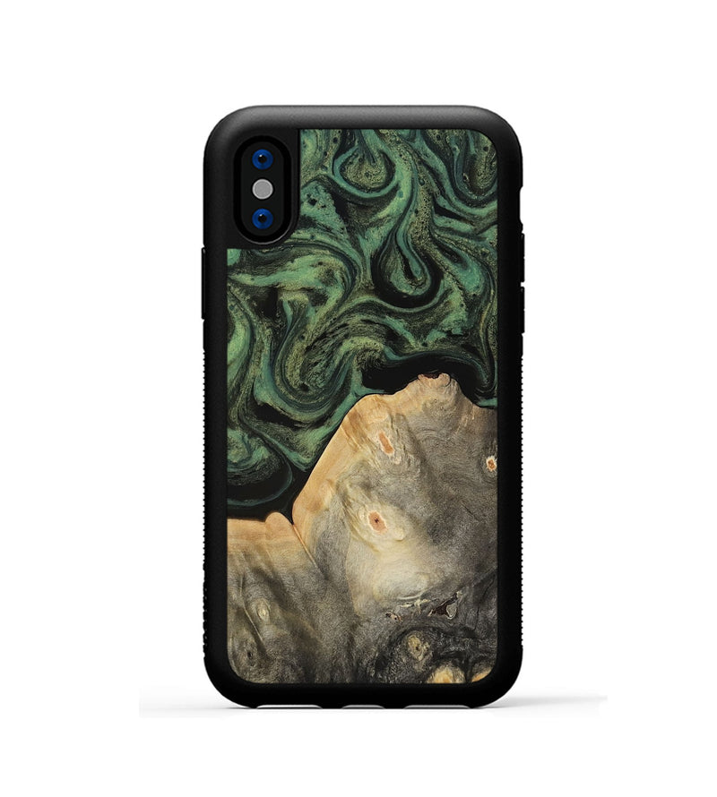 iPhone Xs Wood Phone Case - Bree (Green, 817160)