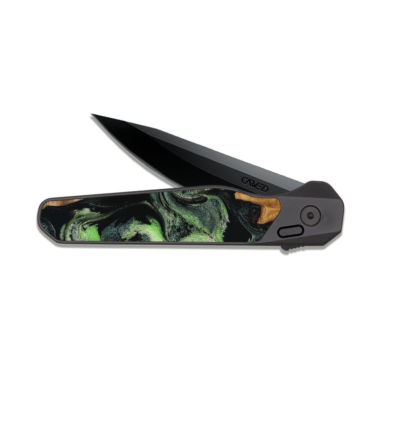 EDC Dark Slate Wood Pocket Knife - Riley (Green, 817162)