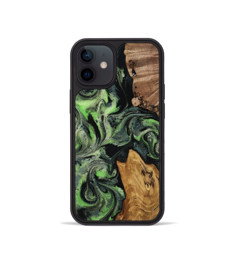 iPhone 12 mini Wood Phone Case - Riley (Green, 817162)