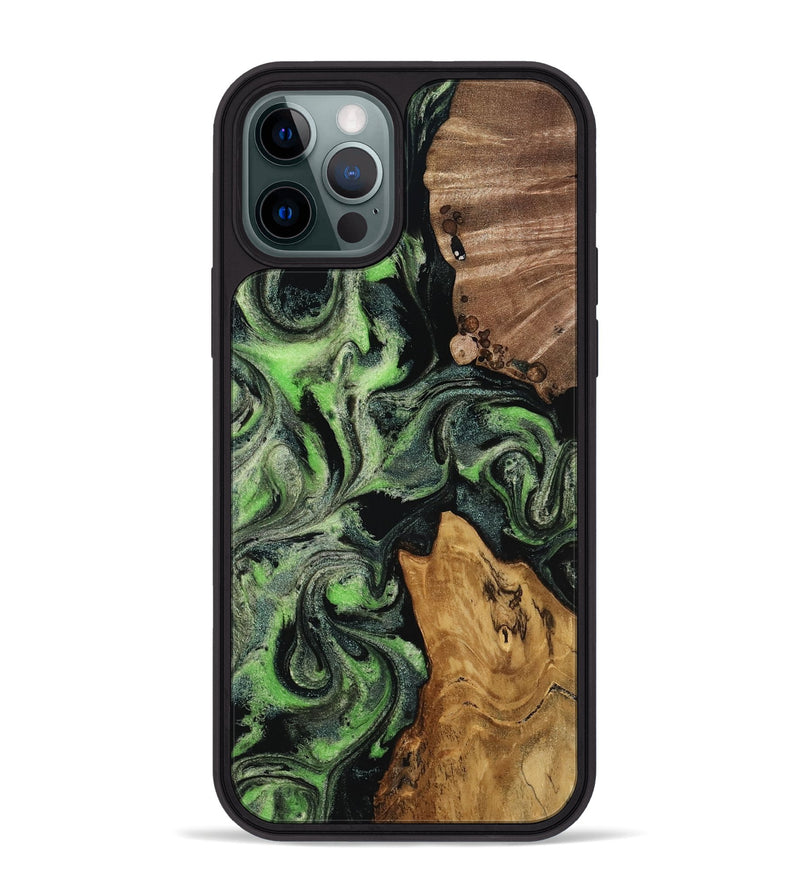 iPhone 12 Pro Max Wood Phone Case - Riley (Green, 817162)