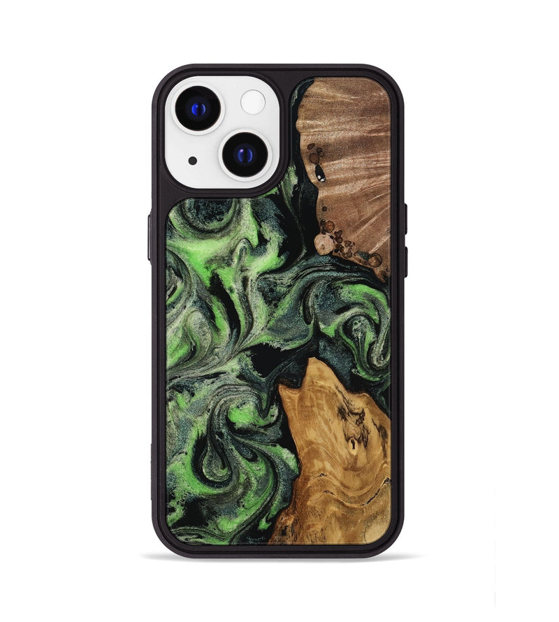 iPhone 13 Wood Phone Case - Riley (Green, 817162)