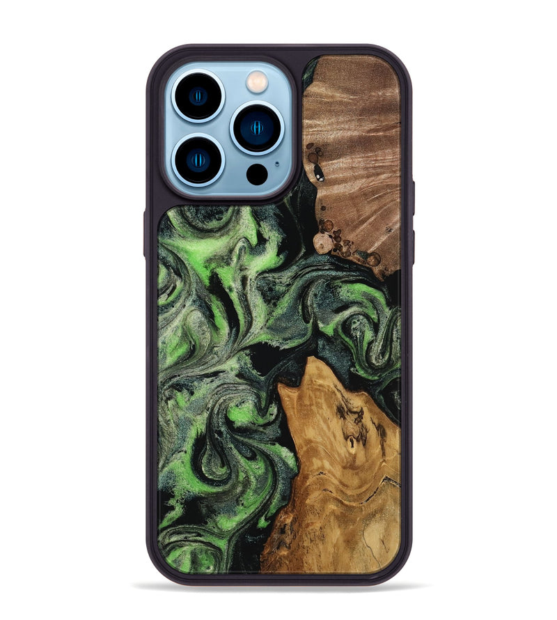 iPhone 14 Pro Max Wood Phone Case - Riley (Green, 817162)