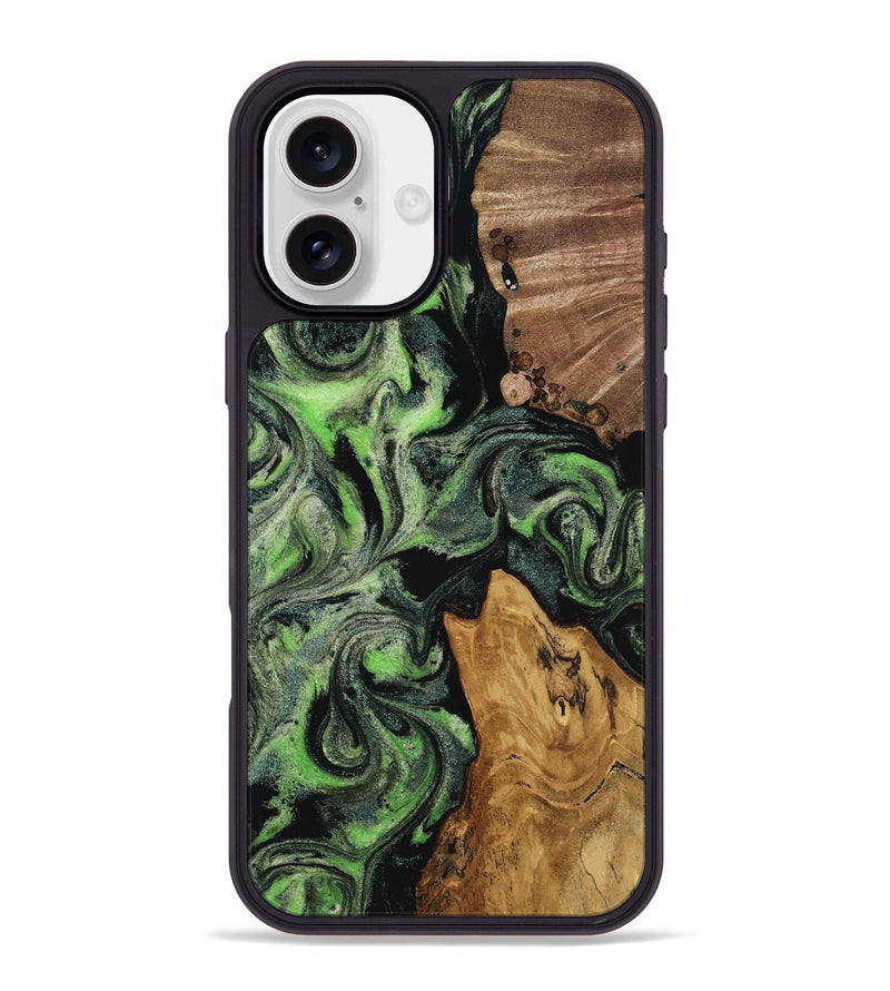 iPhone 16 Plus Wood Phone Case - Riley (Green, 817162)