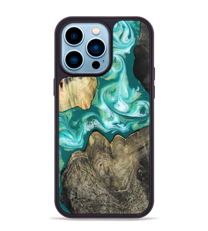 iPhone 14 Pro Max Wood Phone Case - Marlon (Green, 817164)