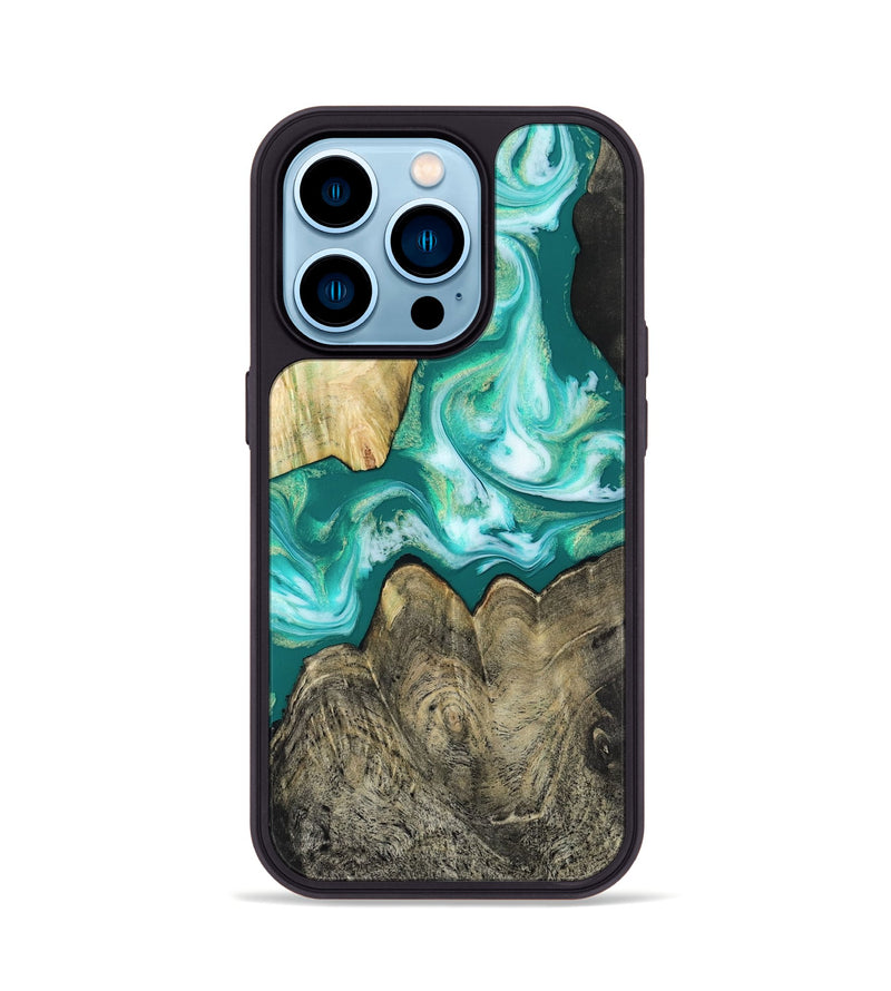iPhone 14 Pro Wood Phone Case - Marlon (Green, 817164)