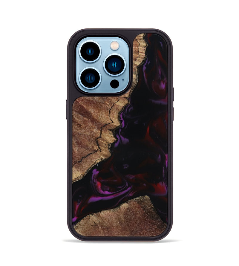 iPhone 14 Pro Wood Phone Case - Aliya (Red, 817170)