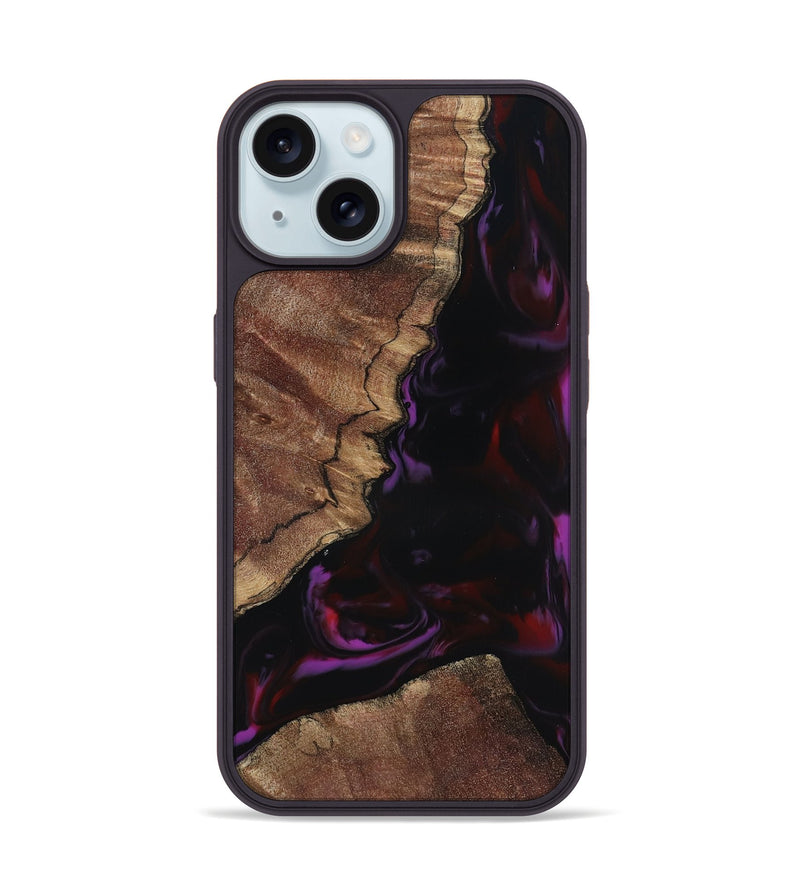 iPhone 15 Wood Phone Case - Aliya (Red, 817170)