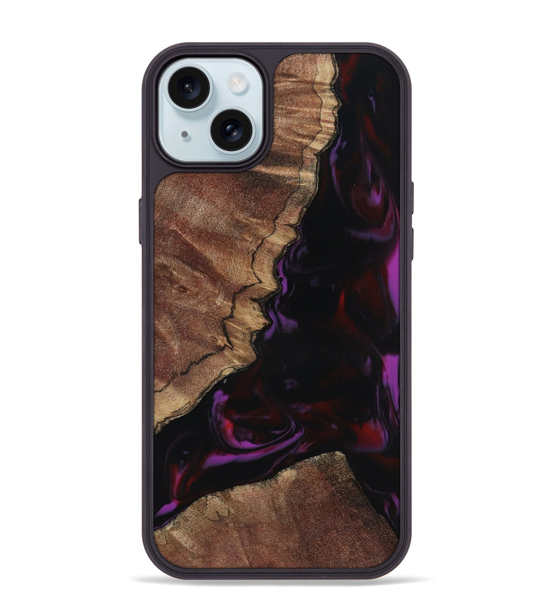 iPhone 15 Plus Wood Phone Case - Aliya (Red, 817170)