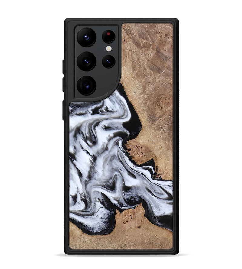 Galaxy S22 Ultra Wood Phone Case - Marion (Black & White, 817175)