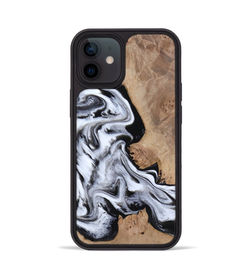 iPhone 12 Wood Phone Case - Marion (Black & White, 817175)