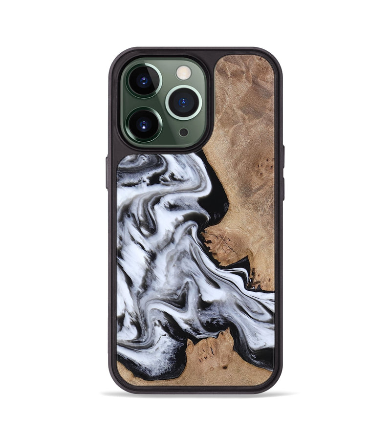 iPhone 13 Pro Wood Phone Case - Marion (Black & White, 817175)