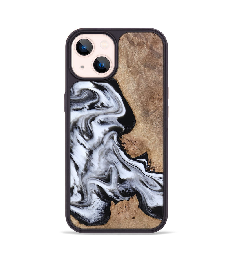 iPhone 14 Wood Phone Case - Marion (Black & White, 817175)