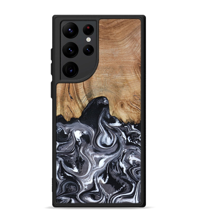 Galaxy S22 Ultra Wood Phone Case - Shelba (Black & White, 817176)