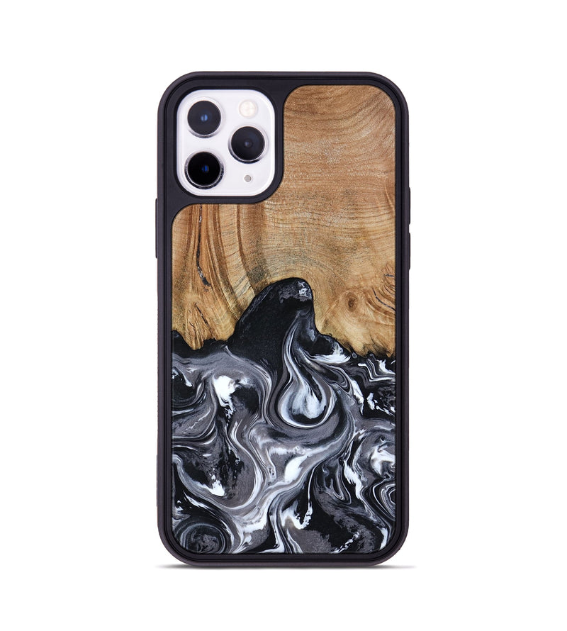 iPhone 11 Pro Wood Phone Case - Shelba (Black & White, 817176)