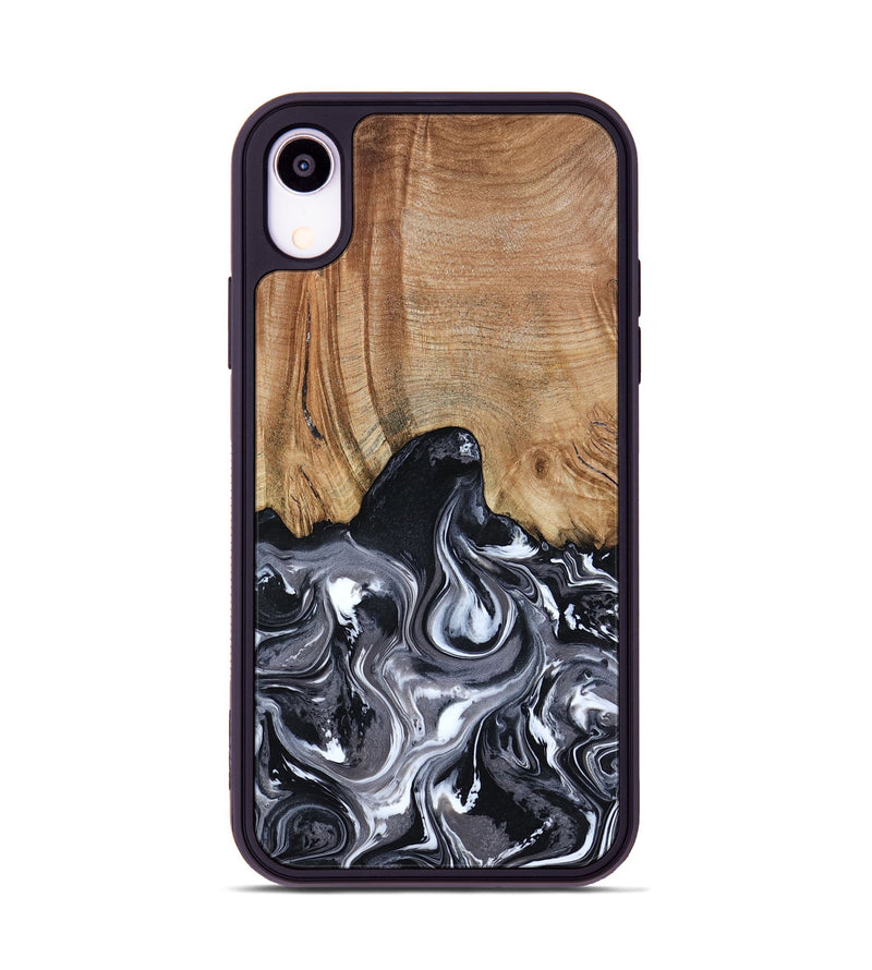 iPhone Xr Wood Phone Case - Shelba (Black & White, 817176)
