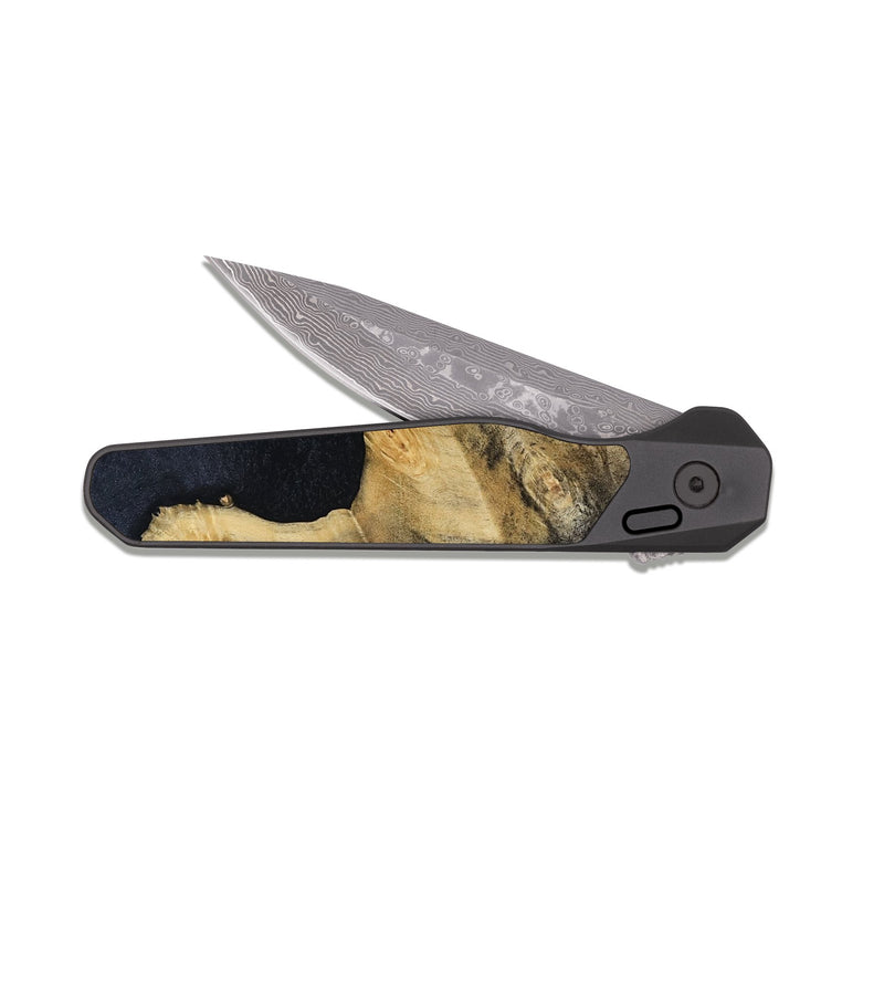 EDC Dark Damascus Wood Pocket Knife - Tariq (Wood Burl, 817187)