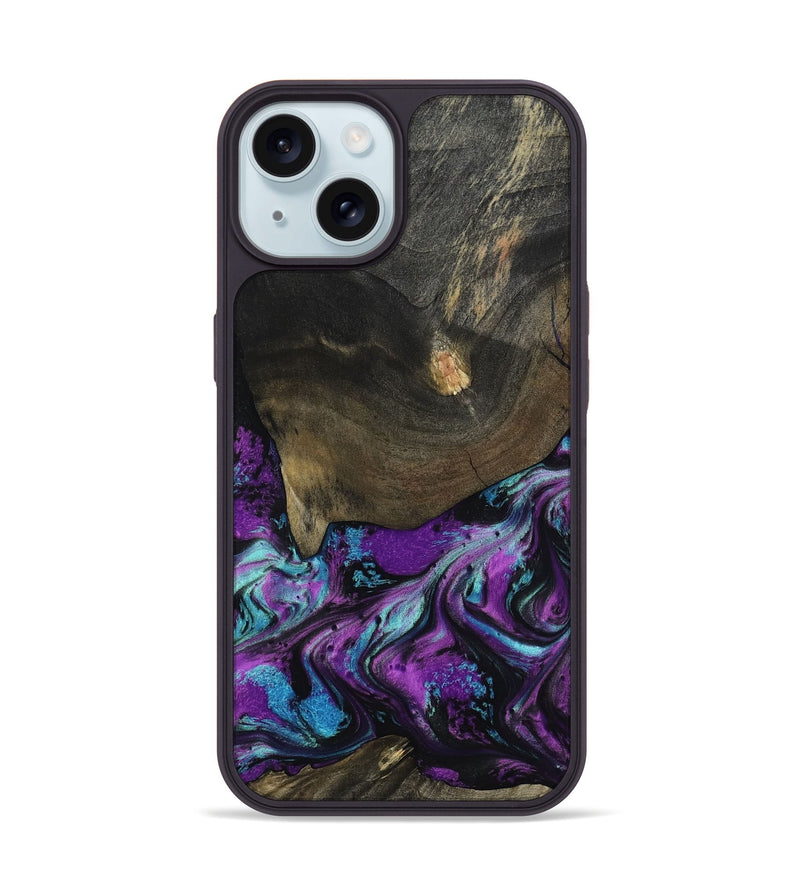 iPhone 15 Wood Phone Case - Rayna (Purple, 817191)