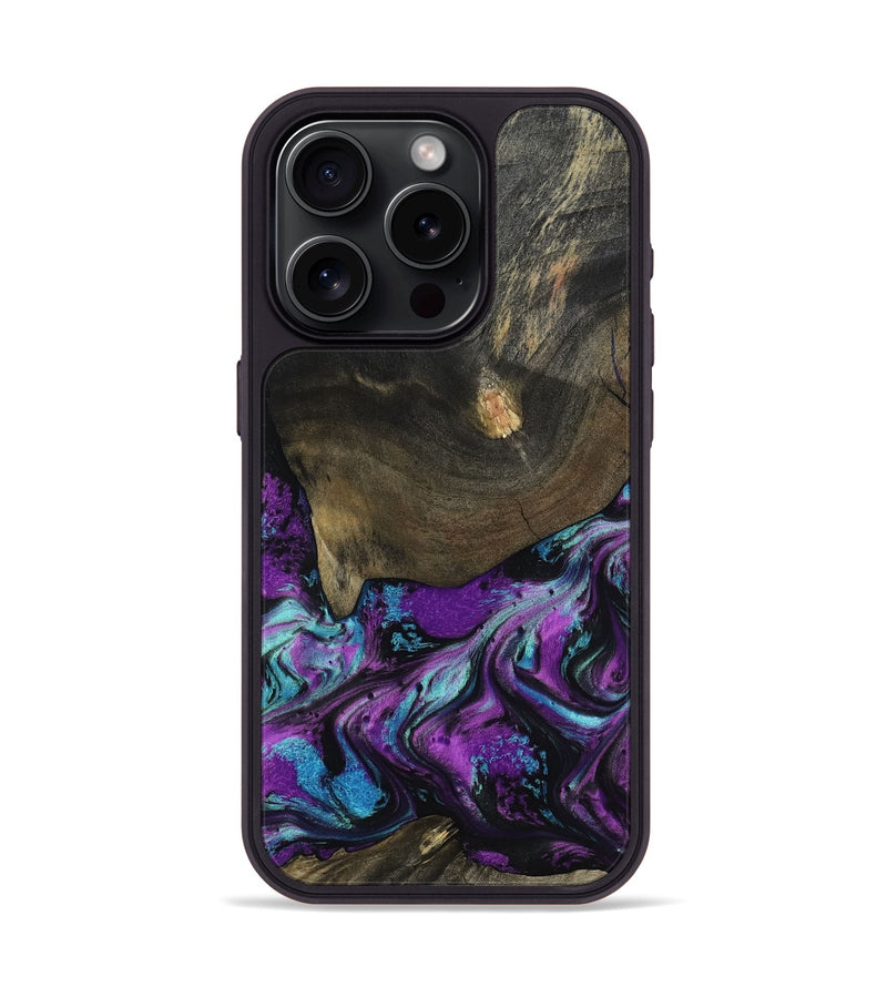 iPhone 15 Pro Wood Phone Case - Rayna (Purple, 817191)