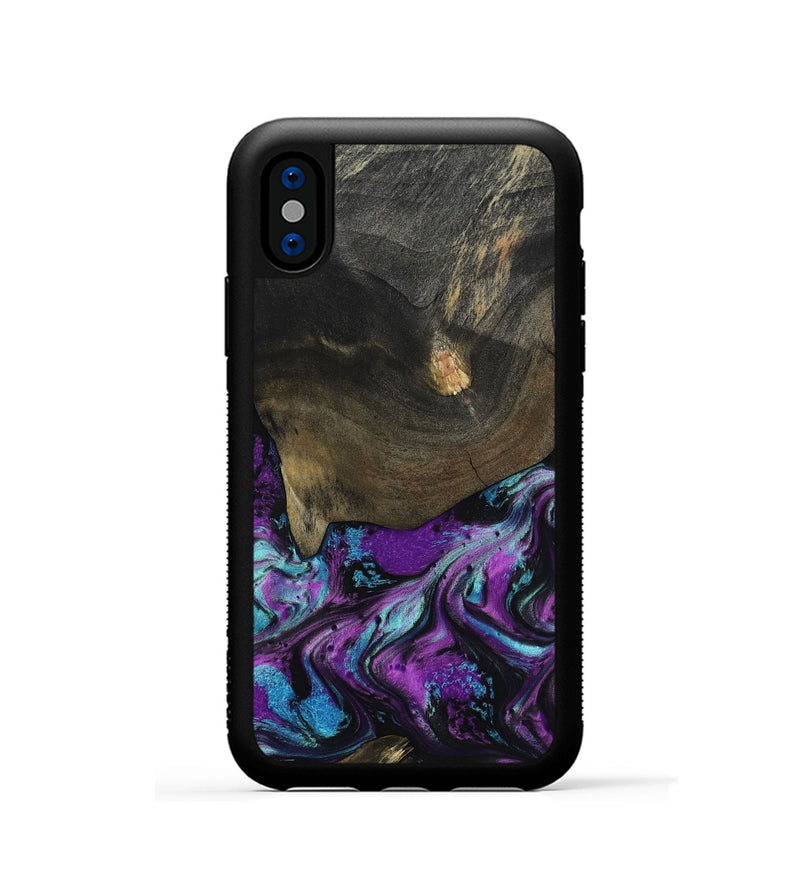 iPhone Xs Wood Phone Case - Rayna (Purple, 817191)