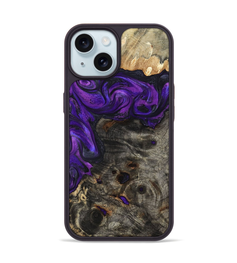 iPhone 15 Wood Phone Case - Madge (Purple, 817192)