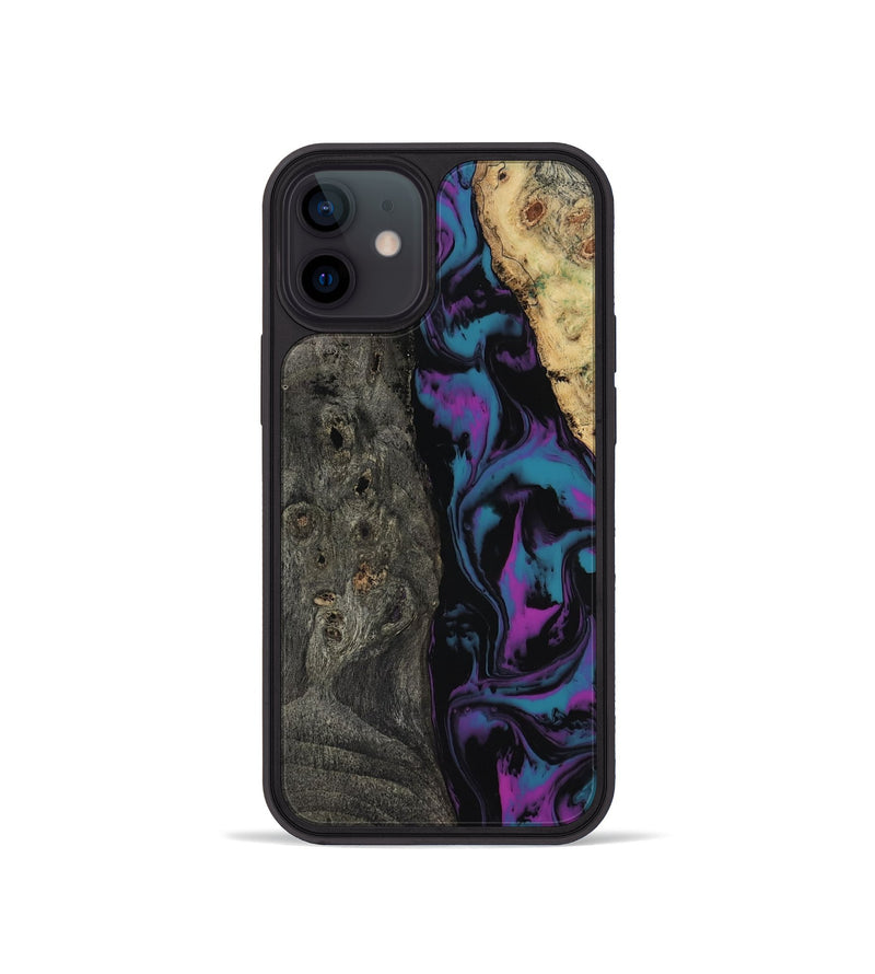 iPhone 12 mini Wood Phone Case - Araceli (Purple, 817197)