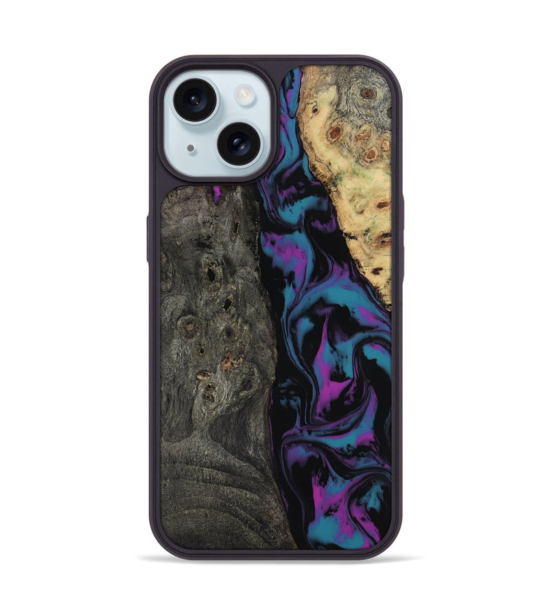 iPhone 15 Wood Phone Case - Araceli (Purple, 817197)