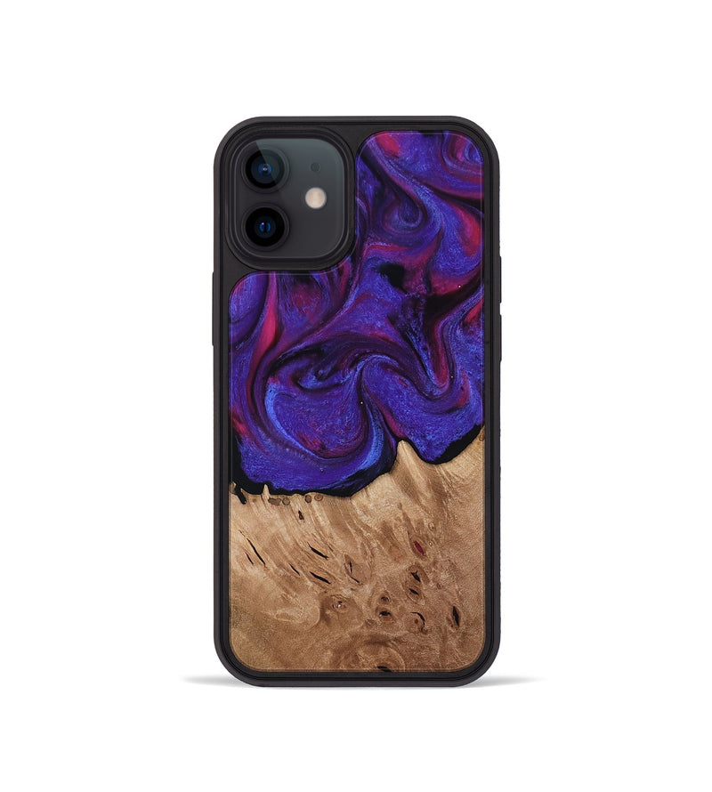 iPhone 12 mini Wood Phone Case - Tempie (Purple, 817198)