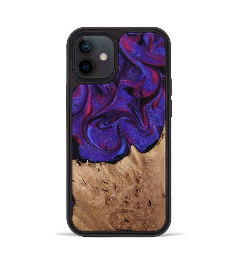iPhone 12 Wood Phone Case - Tempie (Purple, 817198)