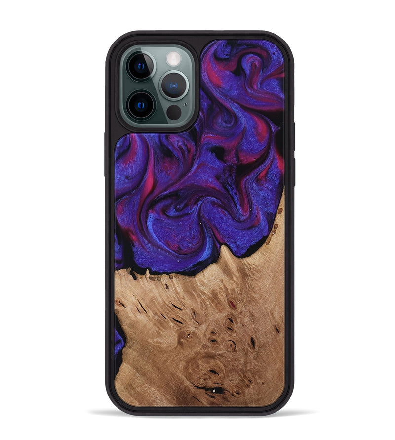 iPhone 12 Pro Max Wood Phone Case - Tempie (Purple, 817198)