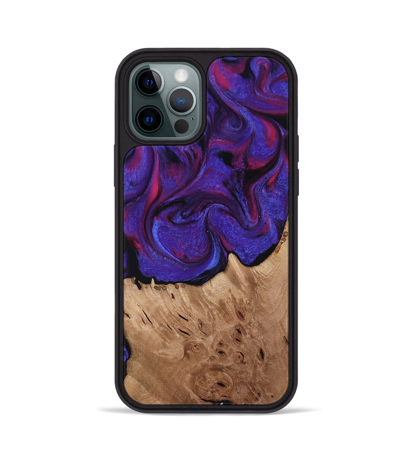iPhone 12 Pro Wood Phone Case - Tempie (Purple, 817198)