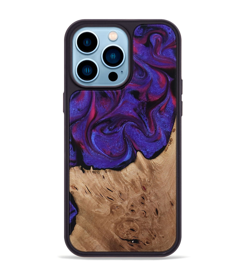 iPhone 14 Pro Max Wood Phone Case - Tempie (Purple, 817198)