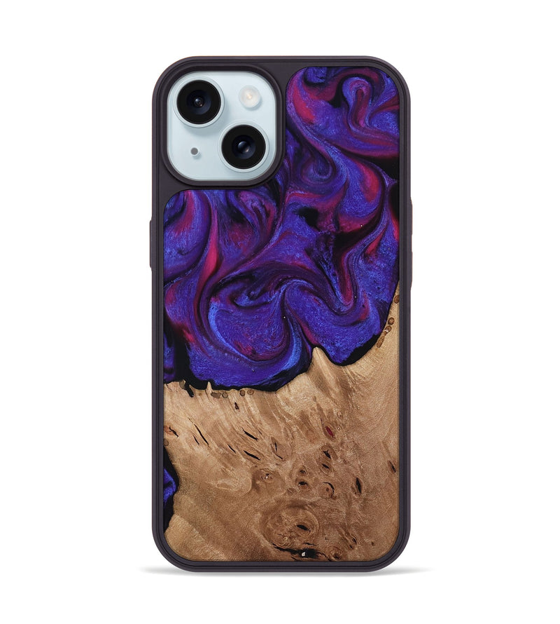 iPhone 15 Wood Phone Case - Tempie (Purple, 817198)