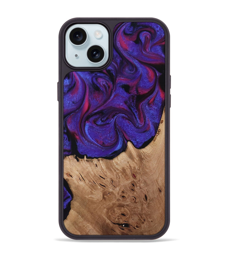 iPhone 15 Plus Wood Phone Case - Tempie (Purple, 817198)