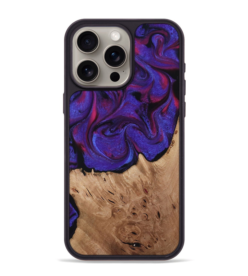 iPhone 15 Pro Max Wood Phone Case - Tempie (Purple, 817198)