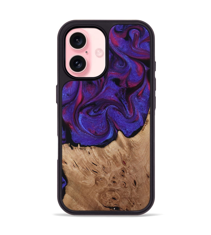 iPhone 16 Wood Phone Case - Tempie (Purple, 817198)