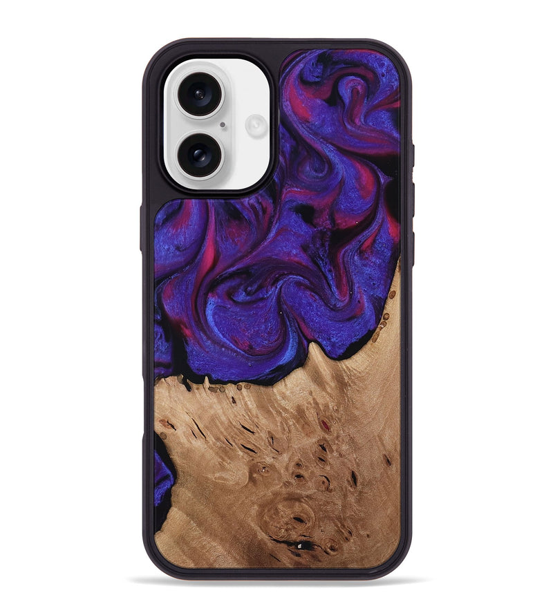 iPhone 16 Plus Wood Phone Case - Tempie (Purple, 817198)