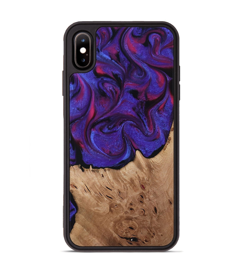 iPhone Xs Max Wood Phone Case - Tempie (Purple, 817198)