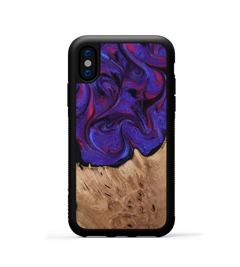 iPhone Xs Wood Phone Case - Tempie (Purple, 817198)