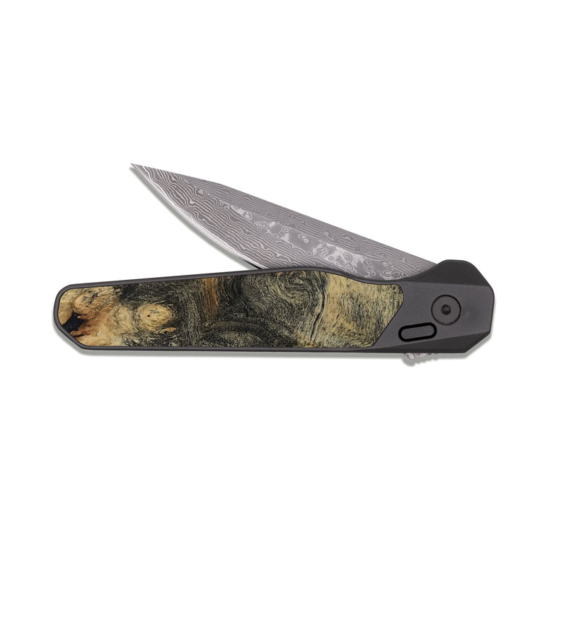 EDC Dark Damascus Wood Pocket Knife - Averie (Wood Burl, 817207)