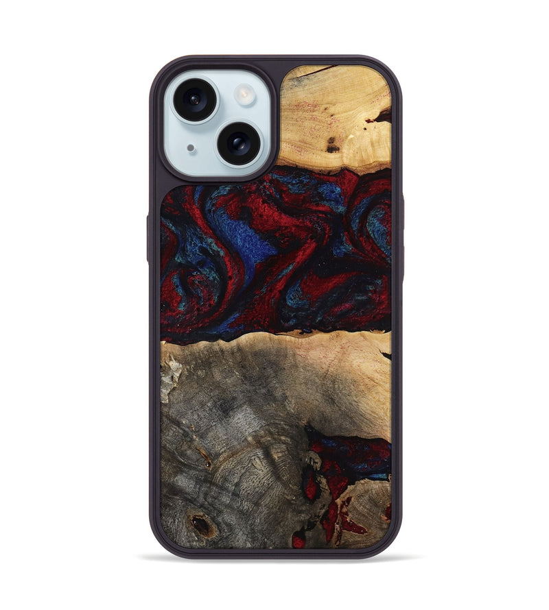 iPhone 15 Wood Phone Case - Icie (Red, 817213)