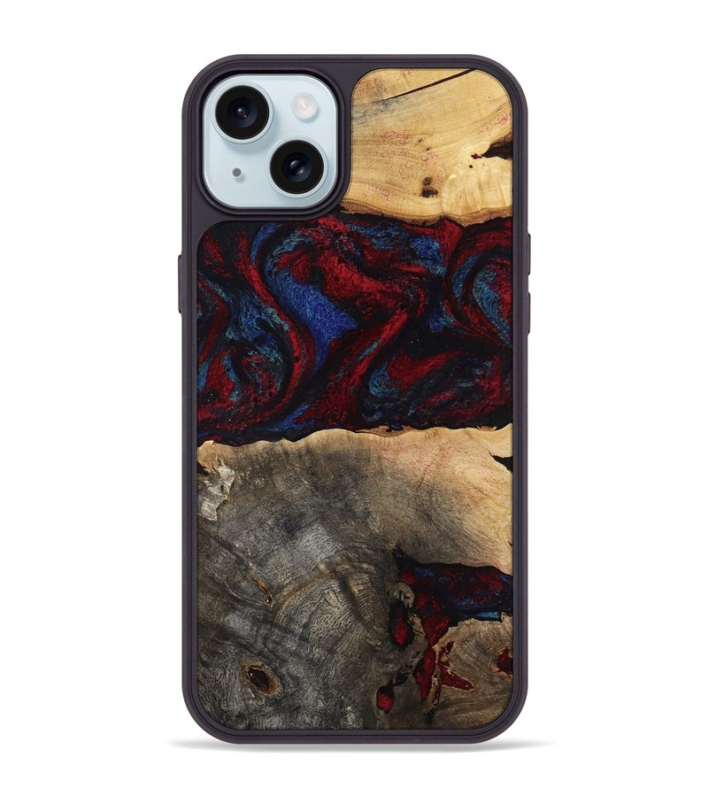 iPhone 15 Plus Wood Phone Case - Icie (Red, 817213)