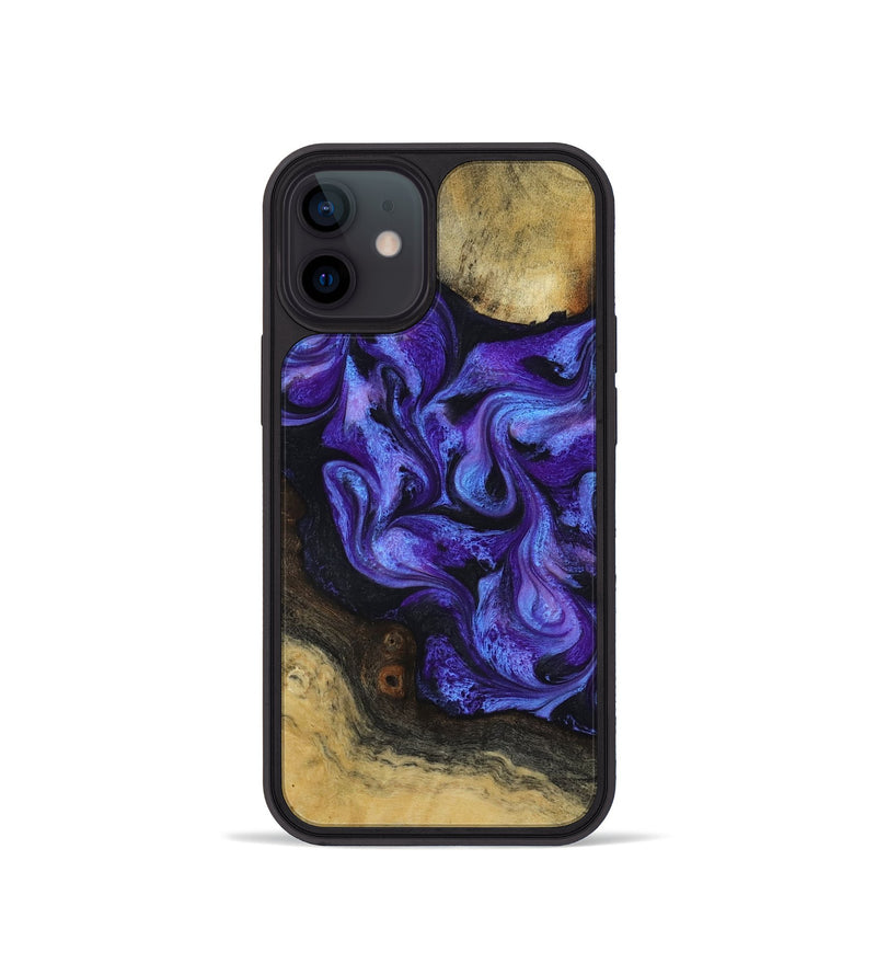 iPhone 12 mini Wood Phone Case - Alvah (Purple, 817216)